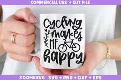 Cycling makes me happy SVG | Bicycle SVG | Cycling SVG Product Image 1