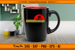 Retro Vintage Cycling Sunset Silhouette SVG Design Product Image 3