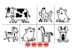 Hand Drawn Farm Animal Clipart Illustration Product Image 1