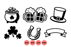 Saint Patrick Day Svg Icon With Drinks And Symbols Product Image 1