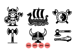 Cute Viking Warrior Clipart SVG For Crafts Product Image 1