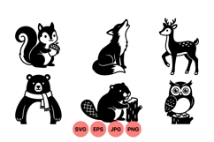 Hand Drawn Woodland Animal Clipart Product Image 1