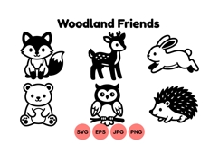 Cute Woodland Animal Clipart for Kids Product Image 1