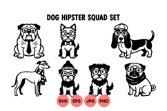 Hipster Dog SVG Clipart for Craft Projects Product Image 1