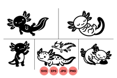 Cartoon Axolotl Vector Illustration Product Image 1