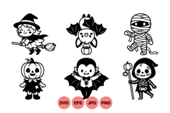 Cute Halloween Character Vector Clipart For Crafts Product Image 1