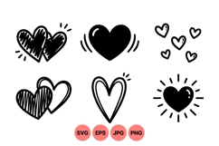 Hand Drawn Heart Clipart Design For Valentines Product Image 1