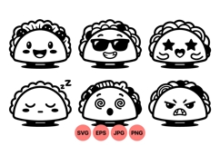 Cute Kawaii Taco Emoji Illustration Product Image 1
