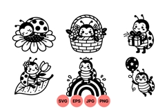Whimsical Ladybug Cartoon Clipart for Crafts Product Image 1