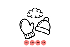 Line Art Winter Accessories Illustration Design Product Image 1