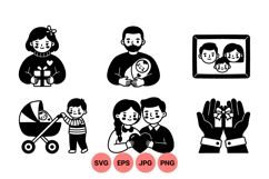 Vector Family Life Icon for Printables Product Image 1