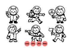 Hand Drawn Cute Alien Astronaut Clipart Product Image 1