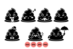 Funny Poop Emoji Clipart For Digital Crafts Product Image 1