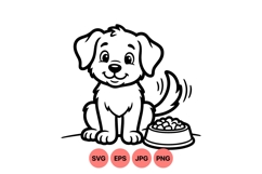 Cute Puppy Cartoon Clipart For Kids Crafts Product Image 1
