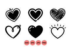 Hand Drawn Heart Clipart Design For Valentines Product Image 1
