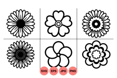 Black And White Floral Svg Cut Files Product Image 1