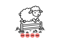 Hand Drawn Cute Sheep Cartoon Vector Illustration Product Image 1