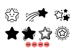 Hand Drawn Star Icon Clipart For Crafts Product Image 1