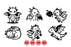 Playful Cartoon Dragon Clipart Illustration Product Image 1