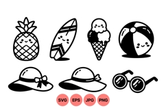 Hand Drawn Summer Clipart SVG For Crafts Product Image 1