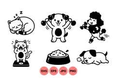 Cute Cartoon Pet Activity Clipart Design Product Image 1