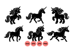 Vector Cute Unicorn Silhouette Illustration Product Image 1
