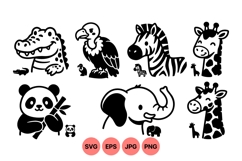 Cute Safari Animal Clipart Illustration Product Image 1