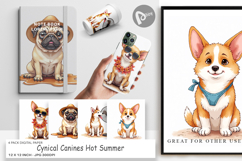 Cynical Canines Hot Summer Digital Paper Product Image 1