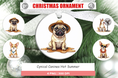 Cynical Canines Hot Summer Ornament Product Image 1