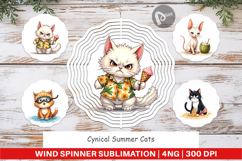 Cynical Summer Cats Wind Spinner Product Image 1