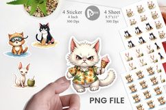 Cynical Summer Cats Sticker Product Image 1