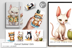 Cynical Summer Cats Digital Paper Product Image 1