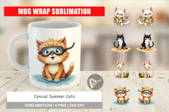 Cynical Summer Cats Mug Wrap Product Image 1