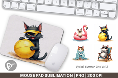 Cynical Summer Cats Mouse Pad Product Image 1