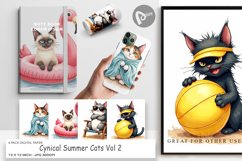 Cynical Summer Cats Digital Paper Product Image 1
