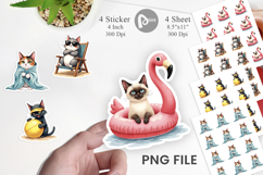 Cynical Summer Cats Sticker Product Image 1