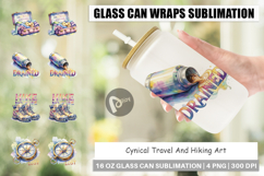 Cynical Travel Hiking Art Glass Can Product Image 1