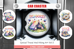 Cynical Travel Hiking Art Car Coaster Product Image 1