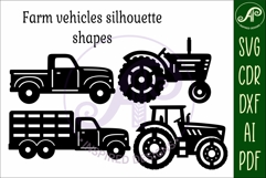 Farm vehicle silhouette laser cut outs SVG file Product Image 4
