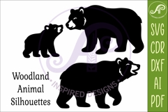 Woodland animal Silhouette Bears for laser cutting Product Image 4