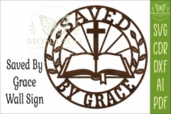 Saved By Grace SVG, Christian Wall Sign Laser Cut File Faith Product Image 4