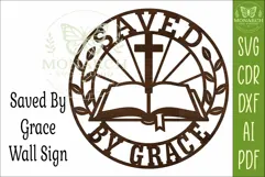 Saved By Grace SVG, Christian Wall Sign Laser Cut File Faith Product Image 4