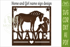 Personalized Horse Girl Name Sign SVG. Equestrian Decor Product Image 3