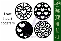 Heart Coasters, laser cut out Love heart designs d2 Product Image 4