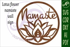 Namaste lotus flower wall sign svg laser cut file Product Image 4
