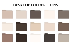15 Desktop folder icons, DARK BEIGE, icon Product Image 1