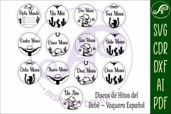 Spanish Cowboy Baby monthly milestone discs SVG Product Image 4