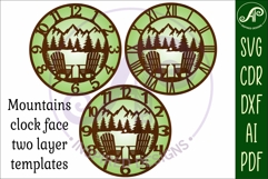 Adirondack chair mountains wall clock laser cut files Product Image 4