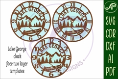 Lake George themed clock wall clock laser cut Product Image 4