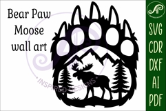 Bear paw print with Moose wall sign Product Image 4